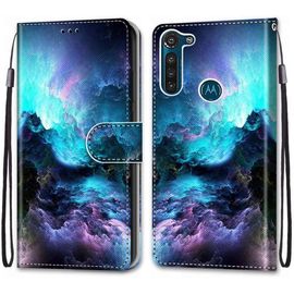 Coque Compatible Pour Motorola Moto G8 Power Étui Housse En Cuir, Ultra-Mince Avec Carte Fente Coque Pourmoto G8 Power Avec Fentes Pour Cartes, Mirage