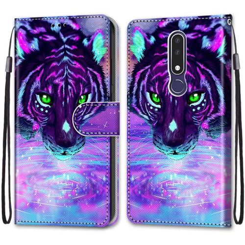Coque Compatible Pour Nokia 3.1 Plus Étui Housse En Cuir, Ultra-Mince Avec Carte Fente Coque Pour Nokia 3.1 Plus, Avec Fentes Pour Cartes, Peint 9