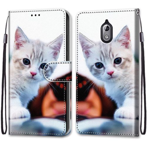 Coque Compatible Pour Nokia 3.1 Étui Housse En Cuir, Ultra-Mince Avec Carte Fente Coque Pour Nokia 3.1, Avec Fentes Pour Cartes, Peint 1