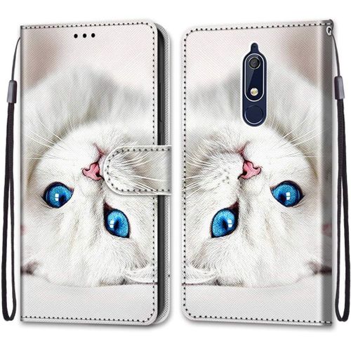 Coque Compatible Pour Nokia 5.1 Étui Housse En Cuir, Ultra-Mince Avec Carte Fente Coque Pour Nokia 5.1, Avec Fentes Pour Cartes, Peint 8