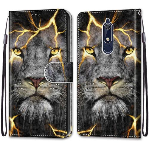 Coque Compatible Pour Nokia 5.1 Étui Housse En Cuir, Ultra-Mince Avec Carte Fente Coque Pour Nokia 5.1, Avec Fentes Pour Cartes, Peint 10