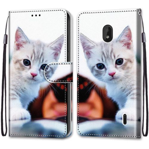 Coque Compatible Pour Nokia 1 Plus Étui Housse En Cuir, Ultra-Mince Avec Carte Fente Coque Pour Nokia 1 Plus, Avec Fentes Pour Cartes, Peint 1