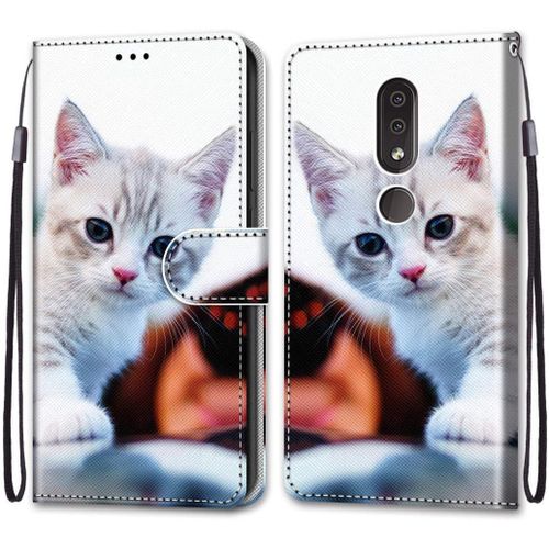 Coque Compatible Pour Nokia 4.2 Étui Housse En Cuir, Ultra-Mince Avec Carte Fente Coque Pour Nokia 4.2, Avec Fentes Pour Cartes, Peint 1