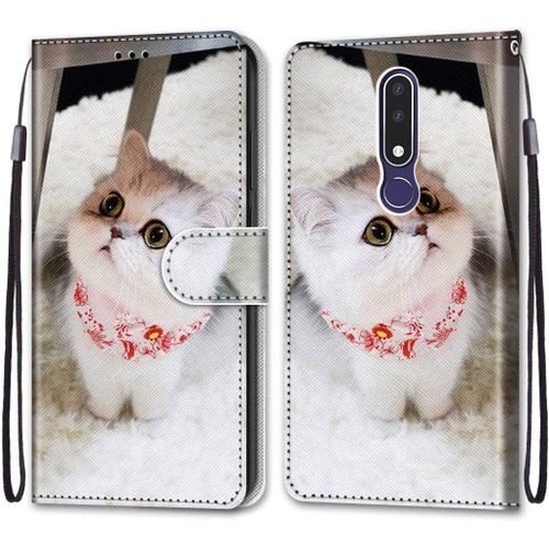 Coque Compatible Pour Nokia 3.1 Plus Étui Housse En Cuir, Ultra-Mince Avec Carte Fente Coque Pour Nokia 3.1 Plus, Avec Fentes Pour Cartes, Peint 6