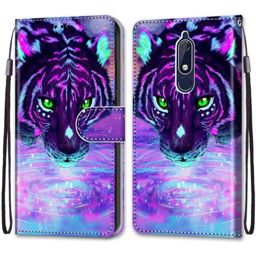 Coque Compatible Pour Nokia 5.1 Étui Housse En Cuir, Ultra-Mince Avec Carte Fente Coque Pour Nokia 5.1, Avec Fentes Pour Cartes, Peint 9