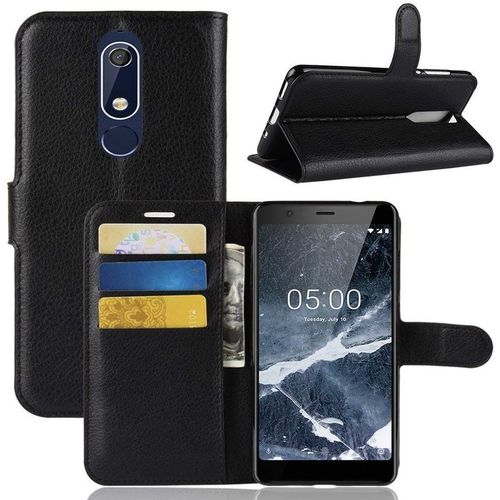 Etui À Rabat Compatible Avec Nokia 5.1 Etui À Rabat Nokia 5.1 Book Case Nokia 5.1 Etui Portefeuille En Cuir Synthétique Fermeture Magnétique Noir