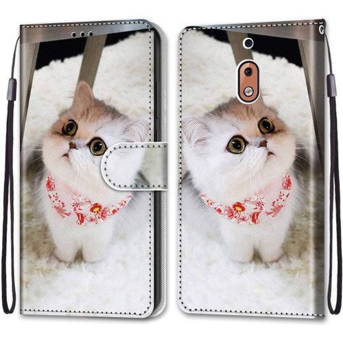 Coque Compatible Pour Nokia 2.1 Étui Housse En Cuir, Ultra-Mince Avec Carte Fente Coque Pour Nokia 2.1, Avec Fentes Pour Cartes, Peint 6
