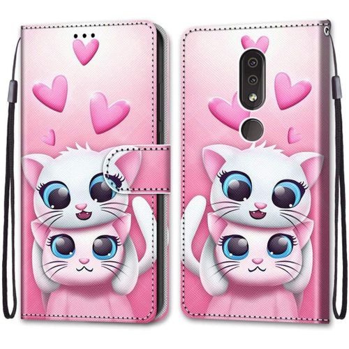 Coque Compatible Pour Nokia 4.2 Étui Housse En Cuir, Ultra-Mince Avec Carte Fente Coque Pour Nokia 4.2, Avec Fentes Pour Cartes, Peint 5