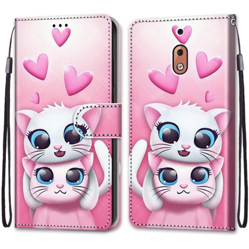 Coque Compatible Pour Nokia 2.1 Étui Housse En Cuir, Ultra-Mince Avec Carte Fente Coque Pour Nokia 2.1, Avec Fentes Pour Cartes, Peint 5