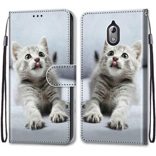 Coque Compatible Pour Nokia 3.1 Étui Housse En Cuir, Ultra-Mince Avec Carte Fente Coque Pour Nokia 3.1, Avec Fentes Pour Cartes, Peint 4