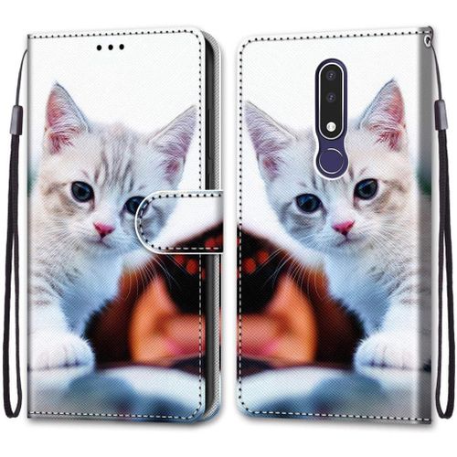 Coque Compatible Pour Nokia 3.1 Plus Étui Housse En Cuir, Ultra-Mince Avec Carte Fente Coque Pour Nokia 3.1 Plus, Avec Fentes Pour Cartes, Peint 1