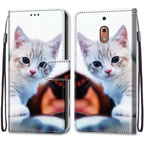 Coque Compatible Pour Nokia 2.1 Étui Housse En Cuir, Ultra-Mince Avec Carte Fente Coque Pour Nokia 2.1, Avec Fentes Pour Cartes, Peint 1