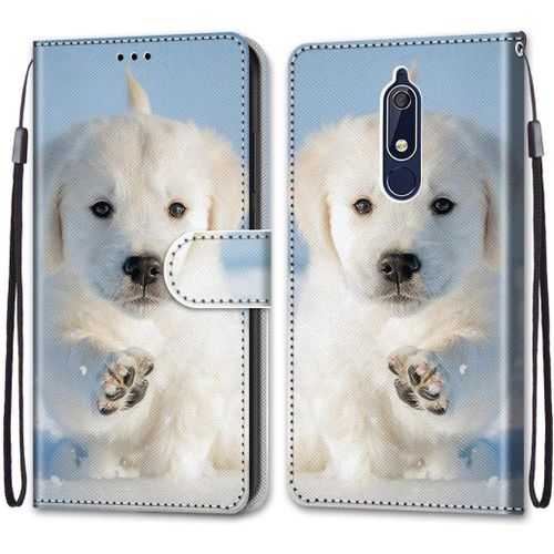 Coque Compatible Pour Nokia 5.1 Étui Housse En Cuir, Ultra-Mince Avec Carte Fente Coque Pour Nokia 5.1, Avec Fentes Pour Cartes, Peint 2