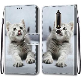Coque Compatible Pour Nokia 6.1 Étui Housse En Cuir, Ultra-Mince Avec Carte Fente Coque Pour Nokia 6.1, Avec Fentes Pour Cartes, Peint 4