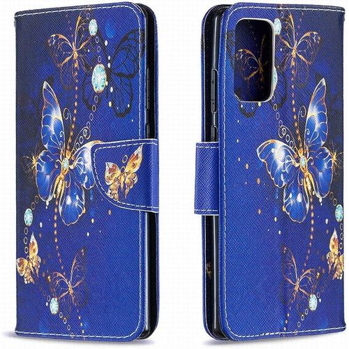 Coque Pour Samsung Galaxy Note20 Étui Housse En Cuir, Antichoc Léger Portefeuille Protecteur Coque Pour Galaxy Note20 Avec Fentes Pour Cartes, Papillon Dore