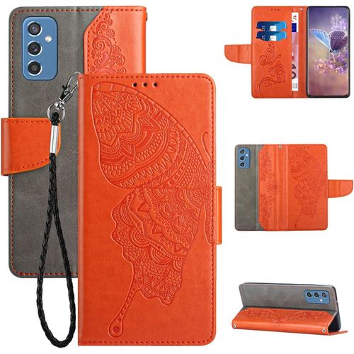 Coque Galaxy Note 8,Portefeuille Etui Housse Pour Samsung Galaxy Note 8 Coque Gaufrage Papillon De Couleur Pu Cuir Flip Wallet Coquille Couverture Pour Samsung Galaxy Note 8,Yk Die Orange