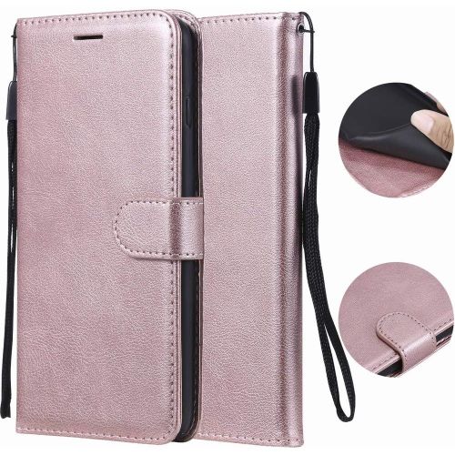 Huawei Mate 10 Pro Etui Housse Pu Cuir Pochette Portefeuille Aimant Protecteur Flip Cover Doux Tpu Silicone Coque Pour Huawei Mate 10 Pro Avec Slot Pour Carte, Série Affaires Or Rose