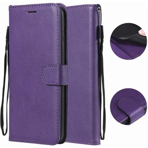 Huawei Mate 10 Pro Etui Housse Pu Cuir Pochette Portefeuille Aimant Protecteur Flip Cover Doux Tpu Silicone Coque Pour Huawei Mate 10 Pro Avec Slot Pour Carte, Série Affaires Violet