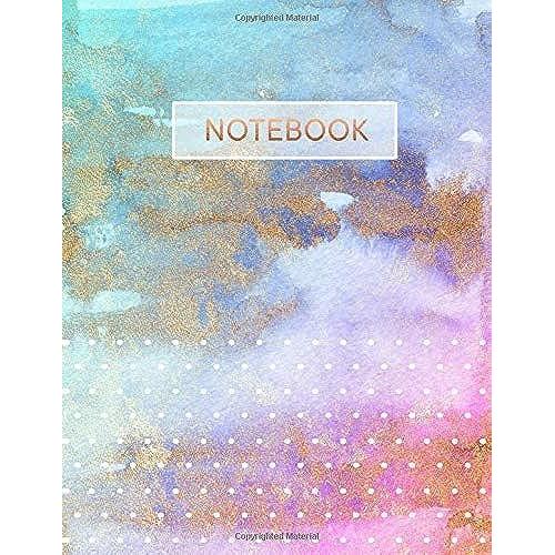 Notebook: Guitar Tab Composition Book - 150 Pages Blank 6 Stave Music Sheet Paper - Guitarist Musician Staff Manuscript Notation Journal - Stylish Blush Rose Gold Pink Turquoise Watercolor Abstract Ar