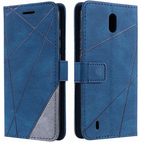 Coque Pour Nokia 1.3, Etui Portefeuille Nokia 1.3, Coque Tpu Anti-Choc Doux Pour La Peau Fentes Pour Cartes Housse De Protection Cuir Support Pour Nokia 1.3, Bleu