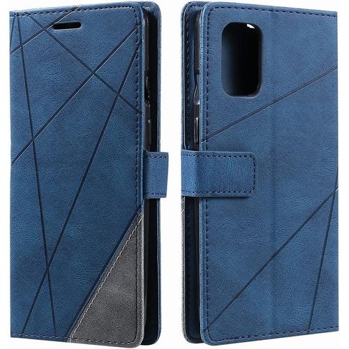 Coque Pour Oneplus 8t, Etui Portefeuille Oneplus 8t, Coque Tpu Anti-Choc Doux Pour La Peau Support Fentes Pour Cartes Housse De Protection Cuir Pour Oneplus 8t, Bleu