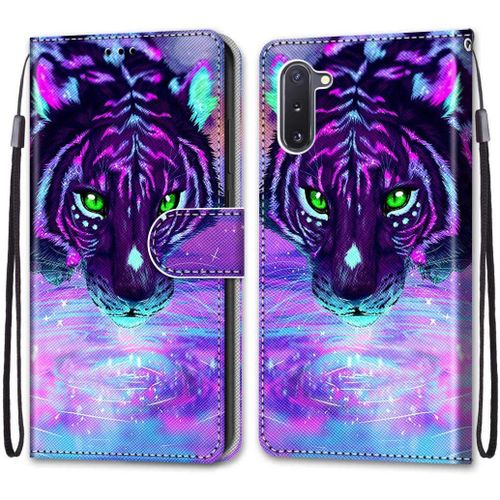Coque Compatible Pour Samsung Galaxy Note10 Étui Housse En Cuir, Ultra-Mince Avec Carte Fente Coque Pour Galaxy Note10 / Sm-N970f, Avec Fentes Pour Cartes, Peint 9