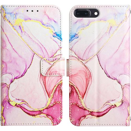 Coque Iphone 6s Plus/Iphone 6 Plus,Portefeuille Etui Housse Pour Iphone 6s Plus Coque Paillette Bling Marbre Pu Cuir Flip Wallet Étui Couverture Pour Iphone 6s Plus,Yb2 Marble Rose