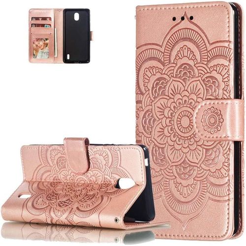 Coque Nokia 1 Plusportefeuille Etui Housse Pour Nokia 1 Plus Coque Gaufrage Fleur De Mandala Pu Cuir Flip Wallet Étui Coquille Couverture Pour Nokia 1 Plusld Mandala Rose