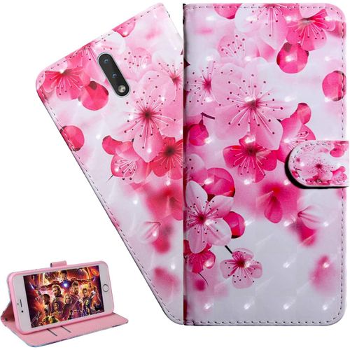 Coque Nokia 2.3portefeuille Etui Housse Pour Nokia 2.3 Coque 3d Bling Paillette Anime Paillon Fleur Pu Cuir Flip Wallet Étui Coquille Couverture Pour Nokia 2.3bx Cherry