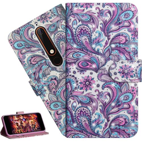 Coque Nokia 2.4portefeuille Etui Housse Pour Nokia 2.4 Coque 3d Bling Paillette Anime Fleur Pu Cuir Flip Wallet Étui Coquille Couverture Pour Nokia 2.4yx Peacock Flower