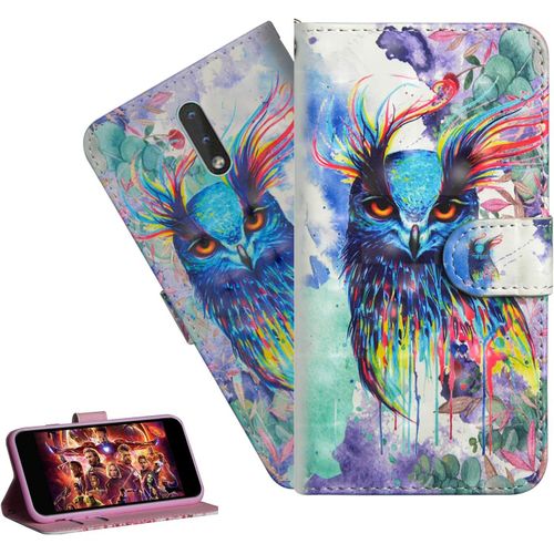 Coque Nokia 2.3portefeuille Etui Housse Pour Nokia 2.3 Coque 3d Bling Paillette Anime Fleur Pu Cuir Flip Wallet Étui Coquille Couverture Pour Nokia 2.3yx Color Owl
