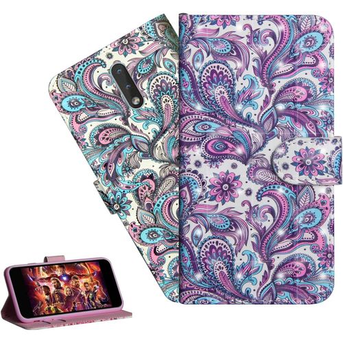Coque Nokia 2.3portefeuille Etui Housse Pour Nokia 2.3 Coque 3d Bling Paillette Anime Fleur Pu Cuir Flip Wallet Étui Coquille Couverture Pour Nokia 2.3yx Peacock Flower