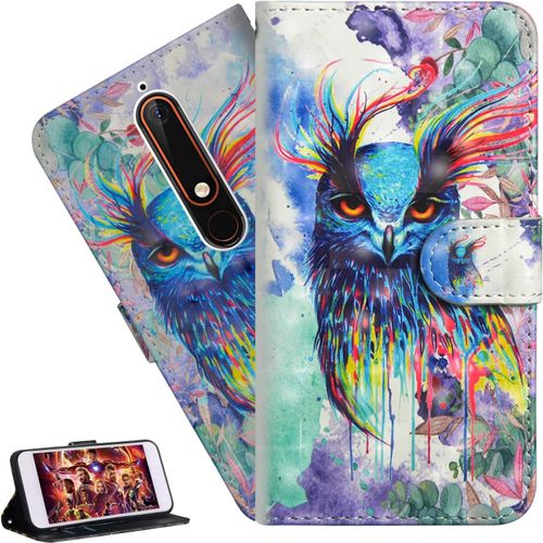 Coque Nokia 2.4portefeuille Etui Housse Pour Nokia 2.4 Coque 3d Bling Paillette Anime Fleur Pu Cuir Flip Wallet Étui Coquille Couverture Pour Nokia 2.4yx Color Owl