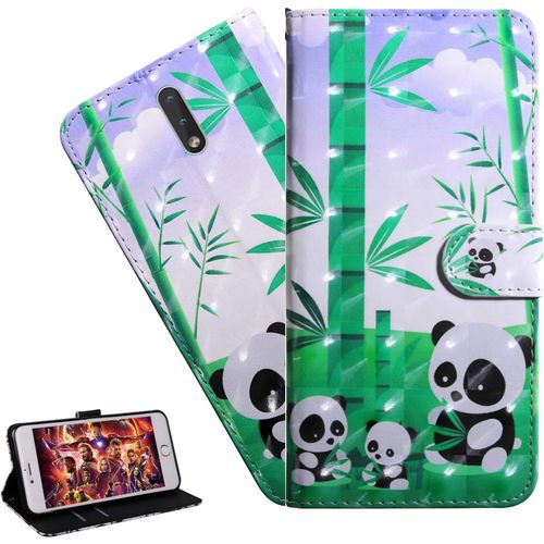 Coque Nokia 2.3portefeuille Etui Housse Pour Nokia 2.3 Coque 3d Bling Paillette Anime Paillon Pu Cuir Flip Wallet Étui Coquille Couverture Pour Nokia 2.3bx Little Panda