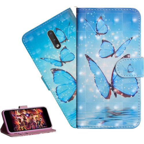 Coque Nokia 2.3portefeuille Etui Housse Pour Nokia 2.3 Coque 3d Bling Paillette Paillon Fleur Pu Cuir Flip Wallet Étui Coquille Couverture Pour Nokia 2.3yx Blue Butterfly