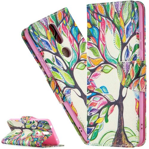 Coque Nokia 2.4portefeuille Etui Housse Pour Nokia 2.4 Coque Antichoc Paillon Fleur Anime Pu Cuir Flip Wallet Étui Couverture Pour Nokia 2.4bf Colorful Painting Tree