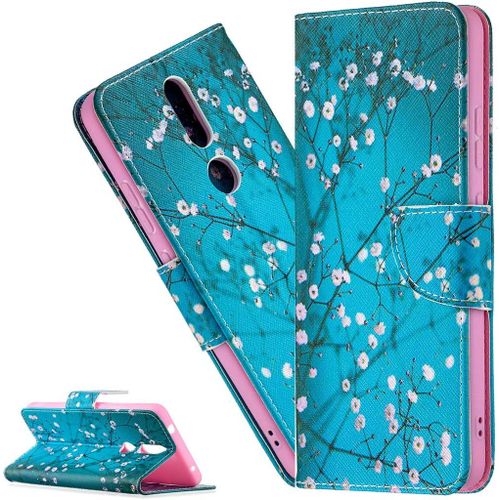 Coque Nokia 2.4portefeuille Etui Housse Pour Nokia 2.4 Coque Antichoc Paillon Fleur Anime Pu Cuir Flip Wallet Étui Coquille Couverture Pour Nokia 2.4bf Blue Apricot