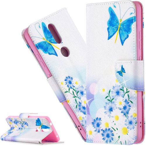 Coque Nokia 2.4portefeuille Etui Housse Pour Nokia 2.4 Coque Antichoc Paillon Fleur Anime Pu Cuir Flip Wallet Étui Coquille Couverture Pour Nokia 2.4bf Blue Daisy