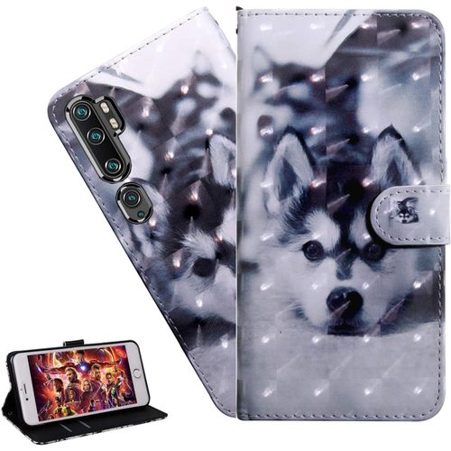 Coque Xiaomi Mi Note 10 Portefeuille Etui Housse Pour Xiaomi Mi Note 10 Pro Coque 3d Bling Paillette Anime Paillon Fleur Pu Cuir Flip Wallet Étui Coquille Couverture Bx Husky
