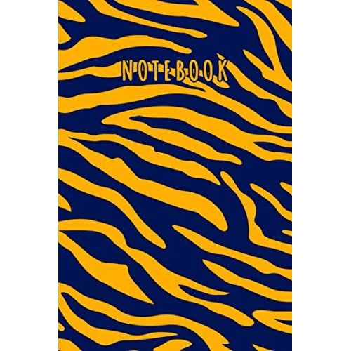 Notebook: Elegant Blue Yellow Tiger Stripes Skin Pattern Journal - Lined Journal & Diary For Writing Taking Notes (6"X9", 120 Pages)