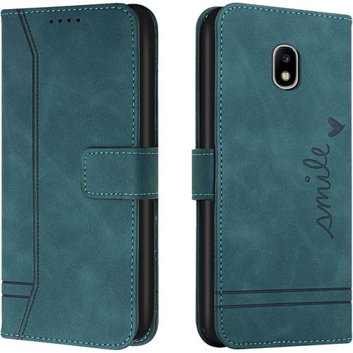 Coque Pour Samsung Galaxy J7 2017 /J730, Etui Portefeuille Samsung J7 2017 /J730, Protection Etui À Rabat Housse En Cuir Pu Avec Antichoc Tpu Magnétique Pour Samsung J7 2017 /J730 Vert