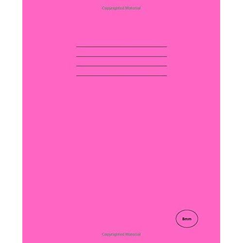 8mm: Square Exercise Book, 80 Page 203 X 165mm, 90gsm Paper, Maths Notebook - Pink Cover