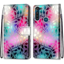 Coque Pour Motorola Moto G8 Power, Étui Housse En Cuir De Protection Avec Emplacements Cartes Fonction De Support Magnetique , Housse Etui Coque Pour Motorola Moto G8 Power Feuillage