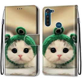 Coque Pour Motorola Moto G8 Power, Étui Housse En Cuir De Protection Avec Emplacements Cartes Fonction De Support Magnetique , Housse Etui Coque Pour Motorola Moto G8 Power Chat 4