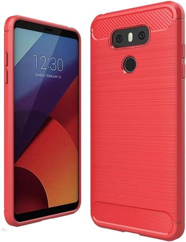 Coques Lg For Lg G6 Texture De Fibre De Carbone Brossé Antichoc Tpu Housse De Protection Coques Lg Couleur : Red