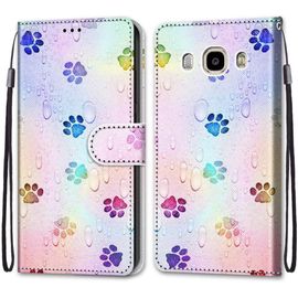Coque Pour Samsung Galaxy J7 2016, Premium Étui Housse En Cuir De Protection Avec Emplacements Cartes Fonction De Support Magnetique , Housse Etui Coque Pour Samsung J7 2016 Pieds