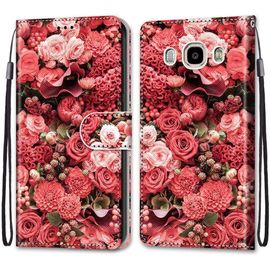 Coque Pour Samsung Galaxy J7 2016, Premium Étui Housse En Cuir De Protection Avec Emplacements Cartes Fonction De Support Magnetique , Housse Etui Coque Pour Samsung J7 2016 Rose 2