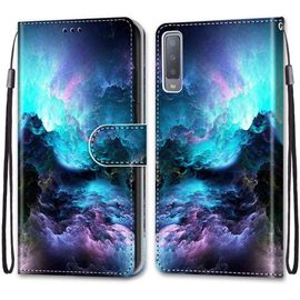 Coque Pour Samsung Galaxy A7 2018/A750, Étui Housse En Cuir De Protection Avec Emplacements Cartes Fonction De Support Magnetique , Housse Etui Coque Pour Samsung A7 2018/A750 Nuage