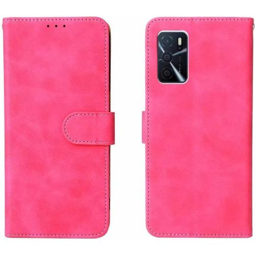 Cuir Coque Pour Oppo A54s/Oppo A16/Oppo A16s Étui Portefeuille Premium Pu/Tpu Flip Housse Protection Antichoc Case Avec Carte Fentes/Magnétique/Stand Fonction Pour Oppo A54s Rouge