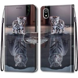 Coque Pour Xiaomi Redmi 7a, Premium Étui Housse En Cuir De Protection Avec Emplacements Cartes Fonction De Support Magnetique , Housse Etui Coque Pour Xiaomi Redmi 7a Chat 3